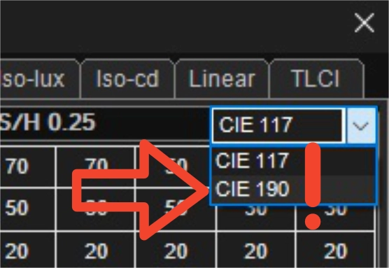 UGR 190 drop down list